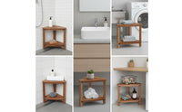Water-Resistant Shower Stool with Shelf Non-Slip Bathroom Stool Triangular Bathroom Shelf Slatted