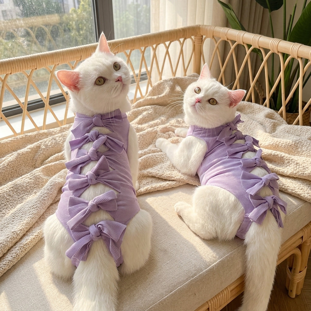 Female Cat Recovery Suit and Post Surgery Cat Clothing, Breathable Anti-Licking Suit for Dogs Cats, Female Dog Recovery Suit Post-Operative Care