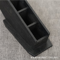 Gothic Coffin Wooden Brush Holder and Pen Stand with Compartments
