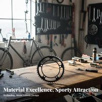 46T Single Chainring CNC Machined Aluminum Alloy Chainring Lightweight Single Speed Crankset for Biking Enthusiasts, Trail Riding, City Commuting