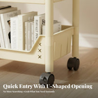 Rolling Storage Shelf Movable with Wheels Mobile Storage Shelf Space Saving