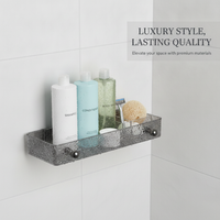 Wall-Mounted Bathroom Shelf with Towel Bar and Storage Organizer, No-Drill Installation