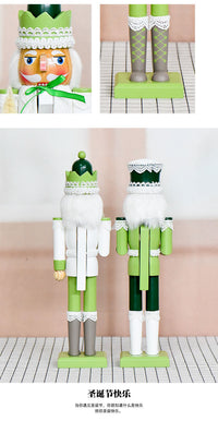 Green Lace Nutcracker Wooden Figure 38cm