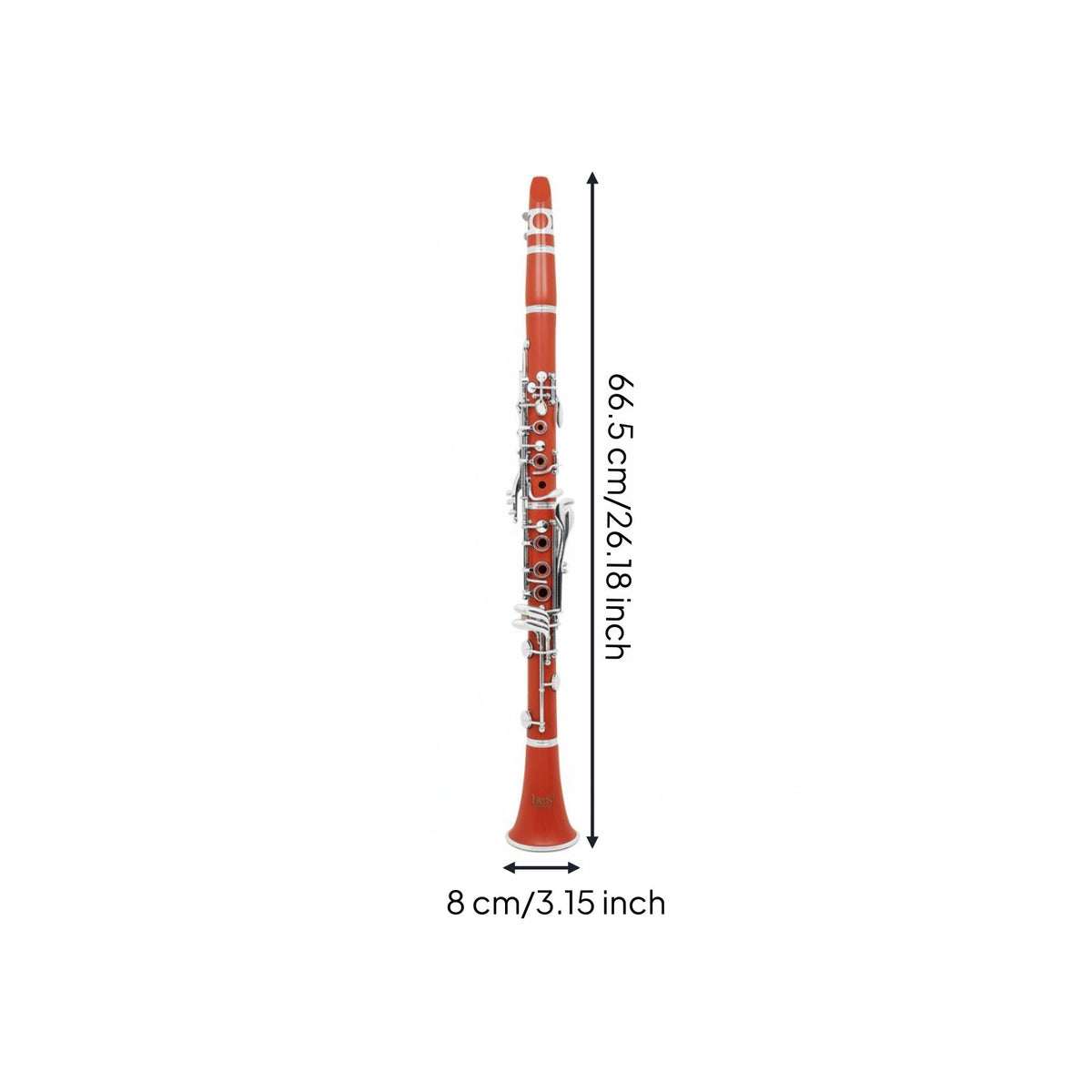 Full Accessory Kit Red Bb Clarinet Ergonomic Design ABS Clarinet Adjustable Tubes Rich Warm Tone for Students, Beginners, Children, Practice, School, Band