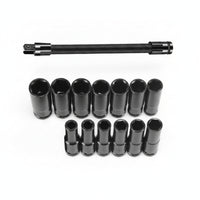 13 Pieces Deep Socket Set Flexible Socket Extension Spring Steel Socket Extension Bar Flexible Socket Extender Extension Bar Flexible Socket Extension Rod Improved Reach Corrugated Design Suitable for Workshop Garage Repair Maintenance