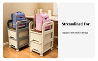 Slim Rolling Storage Cart Space-Saving Narrow Rolling Rack Multitier Design
