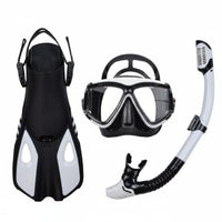 Anti-Choke Full Dry Snorkel Set Adjustable Fins Diving Mask Snorkel Fin Set Crystal Clear View Water Sports Gear Long-Lasting for Swimming