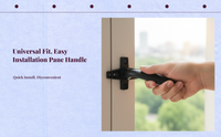 Aluminum Alloy Casement Handle, Security Lock, Universal Replacement, Push-Pull, Comfortable Grip