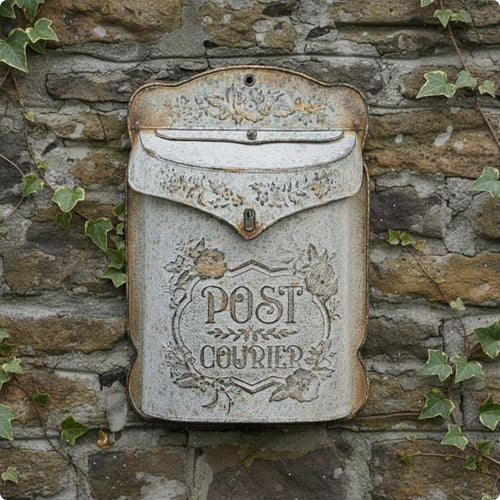 Retro Iron Mailbox Ornamental Vintage Wall Mailbox Large Capacity Decorative Post Box for Garden