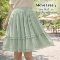 2 Piece Outfits Women with Frog Button Closure for Going Out, Two Sets with Elastic Waist Skirt, Summer Chinese Style