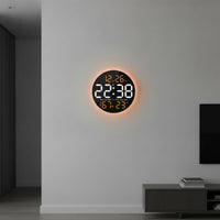 Led-Digitaluhr mit Luftfeuchtigkeitsmesser beleuchtet Wanduhr mit Datum hell