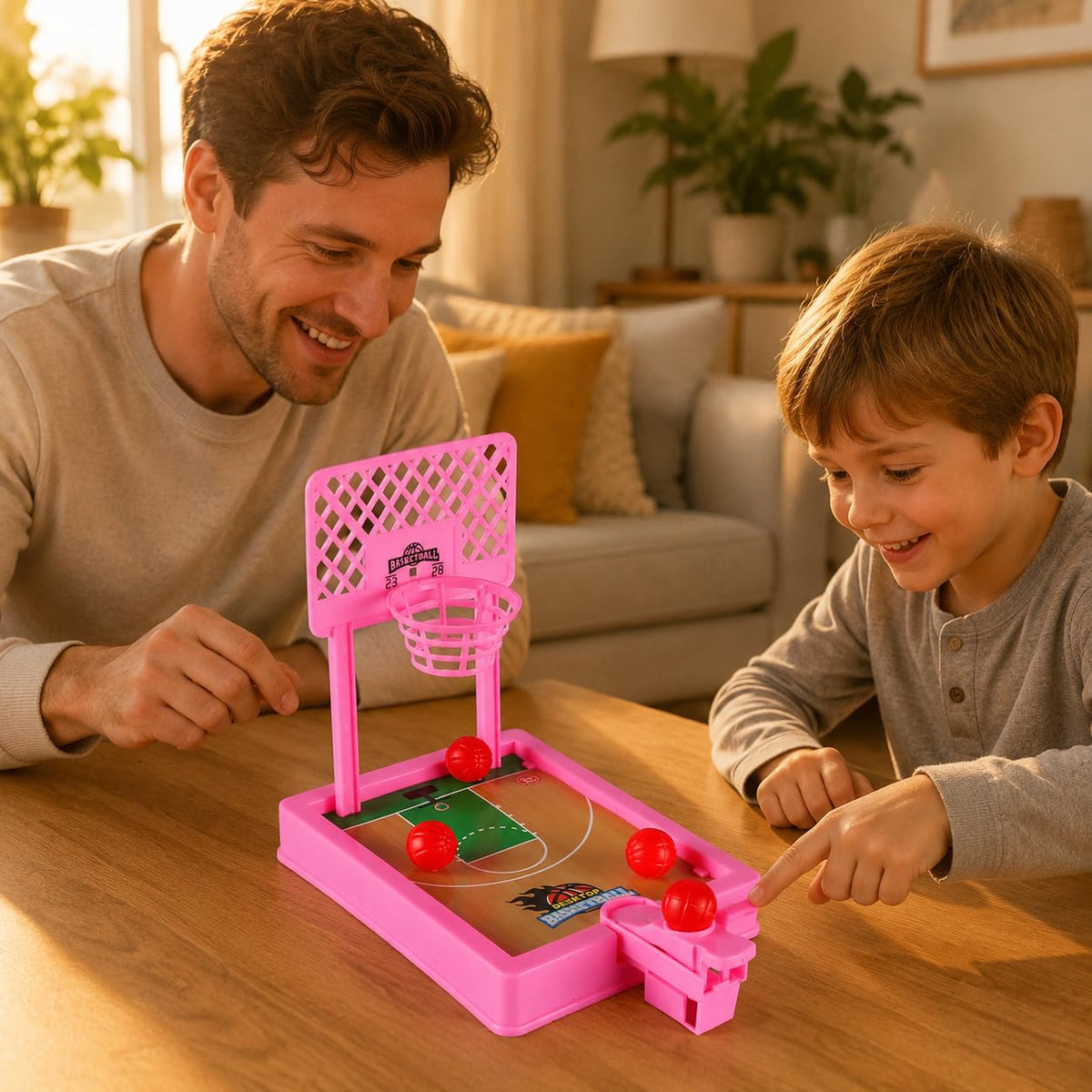 Kids Desktop Basketball Shooting Game Machine, Two-Player Mini Interactive Toy for Parent-Child Fun