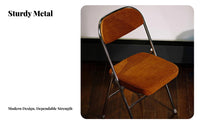 Upholstered Folding Chair Portable Household Furniture Ergonomic for Dining Room