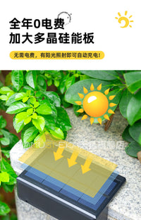 太阳能洗墙灯户外防水壁灯花园阳台氛围家用庭院围墙装饰照明路灯 A 1个装-暖光【升级三灯款】【加大加亮】