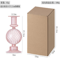 欧式轻奢烛台氛围酒店摆件装饰品彩色糖果色透色高硼硅玻璃蜡烛台