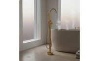 Freestanding Tub Filler Rust Resistant Floor Mount Bathtub Faucet High Water Volume Rate Freestanding Bathtub Faucet for Hotel