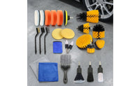29 Pieces Heavy-Duty Drill Brush Attachment Set Interchangeable Car Detailing Brush Kit Rotary Scrub Pad Set Multi-Surface for Homeowners