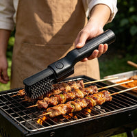 Foldable Electric BBQ Brush with Stainless Steel Bristles