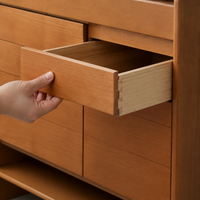Cherry Wood Shoe Box, 90cm Width, Slim, Shoe Cabinet, No Assembly Required, Entryway Storage