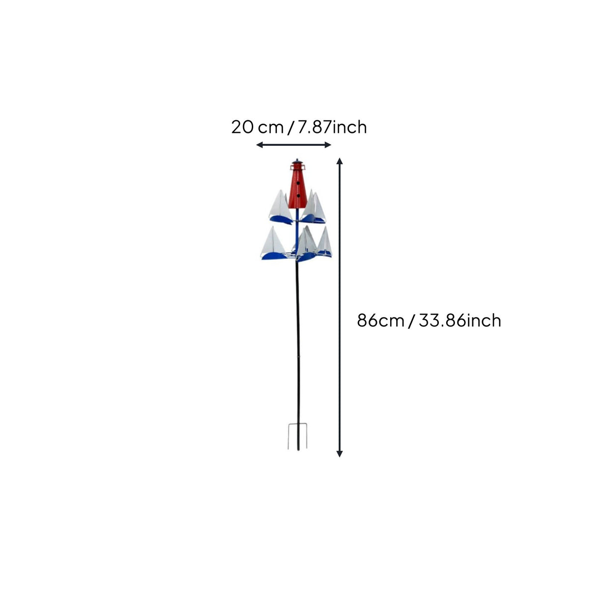 Metal Sailboat Weather-Resistant Metal Wind Ornament for Yard, Patio