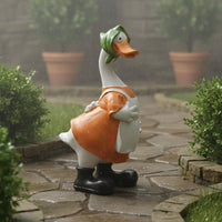 Resin Duck Statue Weather-Resistant Farmer Duck Figurine Hand-Painted for Yard
