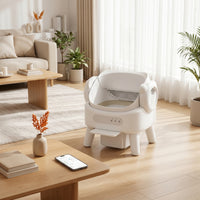 Open-Top Automatic Litter Box Removable Automatic Cat Litter Box Pet Supply Easy to Clean Electric for Living Room, Apartment