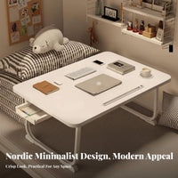 Foldable Laptop Table Space-Saving Foldable Lap Desk Device Slot for Sofa, Floor
