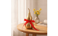 Gourd with Red Ribbon Decorative Metal Gourd Ornament Auspicious Ornament for Car Interior