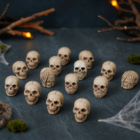20 Pieces Miniature Skulls Textured Skull Ornaments Resin Skulls Tiny Tabletop Ornaments Small for Crafters, Halloween