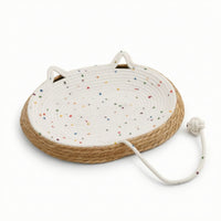 Cat Basket Bed Oval Cat Bed with Scratching Board Soft for Indoor
