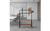 Adjustable-Height Mobile TV Cart with Shelf Portable Mobile TV Stand with Shelf Universal Television Cart with Wheels Movable for Living Room, Bedroom, Office