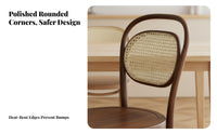 Bentwood Cane Chair Retro & Design Wooden Chair with Woven Features Sturdy Wood Construction Breathable for Living Room