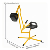Sit-in Digger Toy Yellow Metal Frame Manual Digger Toy Hand Grip Controls for Children