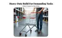 Heavy Duty Shopping Cart Long-Lasting Supermarket Cart Large Capacity Rolling Shopping Basket Stackable for Property Managers, Warehouse Workers, Shoppers, Outdoor Markets, Home Storage, Laundry