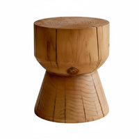 Wabi-Sabi Hardwood End Table, Retro Distressed Tea Table, Creative Base