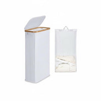 Slim Laundry Hamper with Lid Waterproof Oxford Cloth for Bedroom, Bathroom