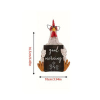 Resin Chicken Figurine Painted Decorative Chicken Statue Handmade for Tabletop