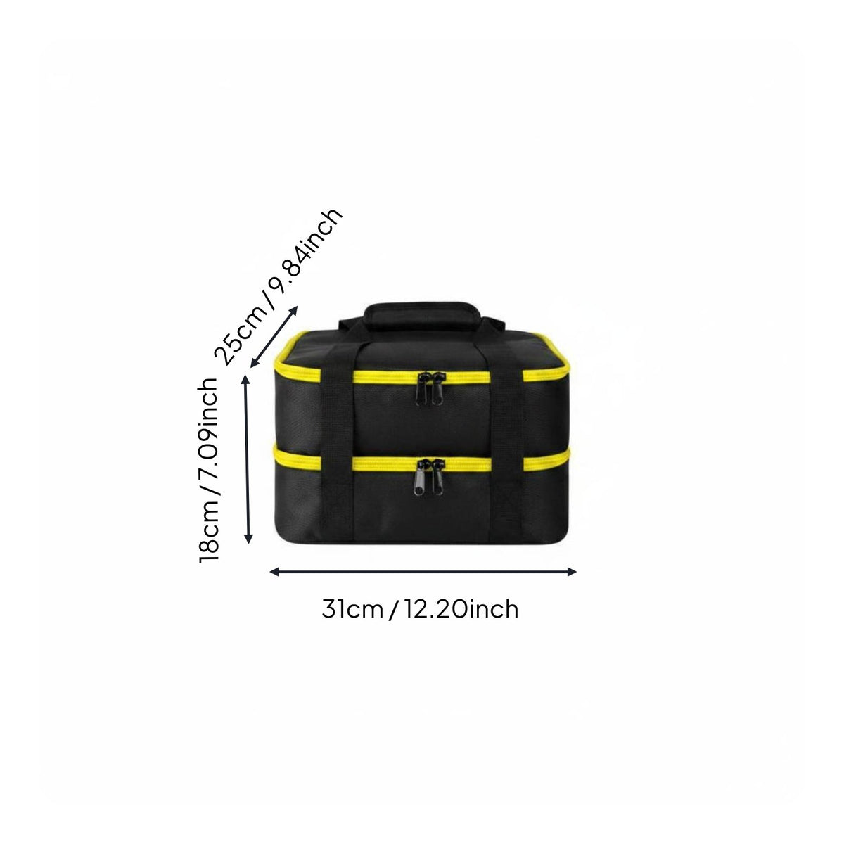 Large Capacity Power Tool Battery Storage Bag Adjustable Dividers Double Layer Battery Organizer Tear-Resistant Portable Charger Carrying Case Splash-Proof for Workshop