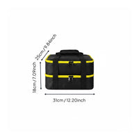 Large Capacity Power Tool Battery Storage Bag Adjustable Dividers Double Layer Battery Organizer Tear-Resistant Portable Charger Carrying Case Splash-Proof for Workshop