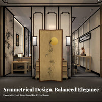 Modern Chinese design Multi-Panel Folding Screen serene Inspired Design 4-Panel Divider Foldable Room Partition Movable for Apartment Dwellers, Interior Designers, Dorm Residents, Entrypath, Bedroom