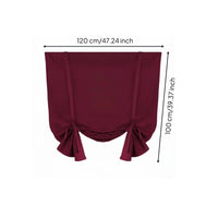 Tie-up Curtain Panel Solid Color Rod Pocket Curtain Simple Finish