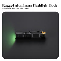 Verdant Glow Flashlight Small Size Zoomable Glow Source Torch Pocket Attachment Flashlight Sturdy Aluminum Frame Portable