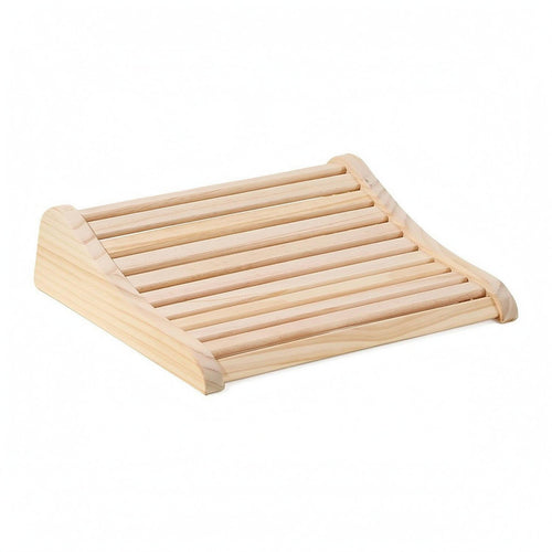 Wooden Sauna Headrest Light Wood Finish Spa Accessory Curved Wellness Equipment