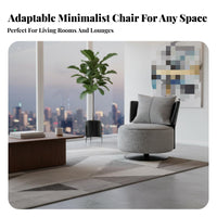 Upholstered Rotating Chair Modern Design Living Room Furniture Ergonomic Design Long-Long-Lastinging Frame for Adults, Readers
