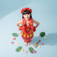 5 Pieces Tropical Dance Grass Skirt Set Performance Ready for Themed Parties