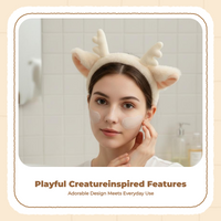Plush Deer Antler Headband, Non-Slip, Women, Everyday Use