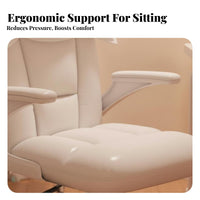 Upholstered Rolling Chair Adjustable Height for Bedroom, Adults