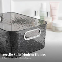 Rectangular Acrylic organizer Transparent Design Clear Container accessible-top-topped Top for Women