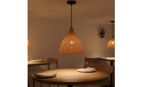 Bamboo Chandelier Material Woven Pendant Light Artistic Woven-Rattan Hanging Lamp for Restaurant, Cafe, Hotel