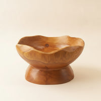 Fruit Bowl Rustic Fruit Bowl with Pedestal Base Sculptural for Dining Room
